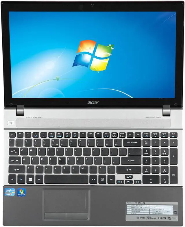 Alt view image 6 of 8 - Acer Laptop Aspire Intel Core i5-3230M 4GB Memory 500GB HDD Intel HD Graphics 4000 15.6" Non-Touch Screen Windows 7 Home Premium 64-Bit V3-571-6492
