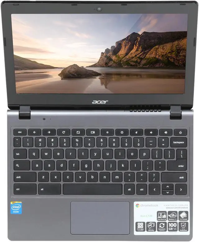 Alt view image 6 of 8 - Acer Chromebook C720-2848 Intel Celeron 2955U 2GB RAM 16GB SSD 11.6" Chrome OS