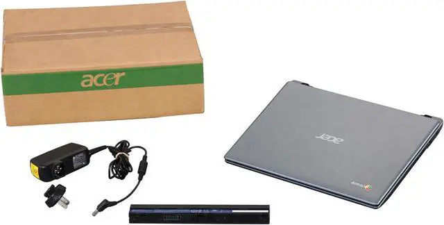 Alt view image 8 of 8 - Acer C710-2856 11.6” Chromebook Intel Celeron 847 1.1Ghz 2GB RAM 16GB SSD Google Chrome OS Manufacturer Certified Refurbished Grade B (Manufacturer Recertified)