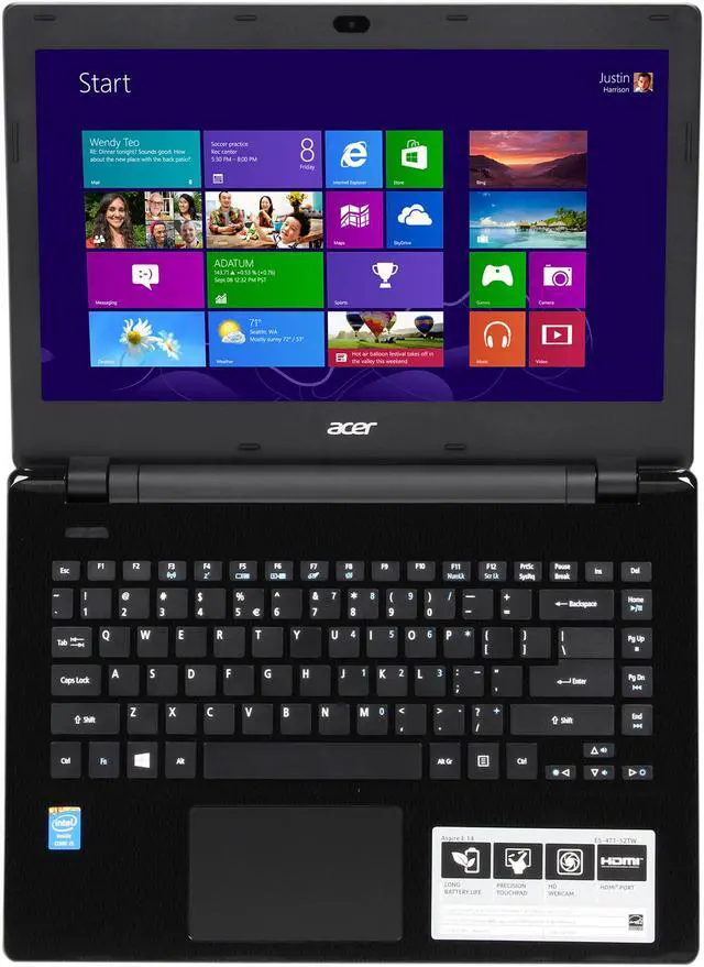 Alt view image 6 of 8 - Acer Laptop Aspire Intel Core i5-4210U 4GB Memory 500GB HDD Intel HD Graphics 4400 14.0" Non-Touch Screen Windows 8.1 64-Bit E5-471-52TW