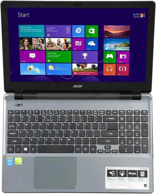 Alt view image 6 of 8 - Acer Laptop Intel Core i3-4030U 4GB Memory 500GB HDD NVIDIA GeForce 820M 15.6" Non-Touch Screen Windows 8.1 64-Bit E5-571G-38VF