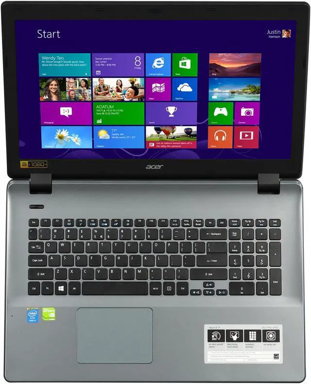 Alt view image 6 of 8 - Acer Laptop Intel Core i5-4210U 8GB Memory 1TB HDD NVIDIA GeForce 840M 17.3" Non-Touch Screen Windows 8.1 64-Bit E5-771G-51T2
