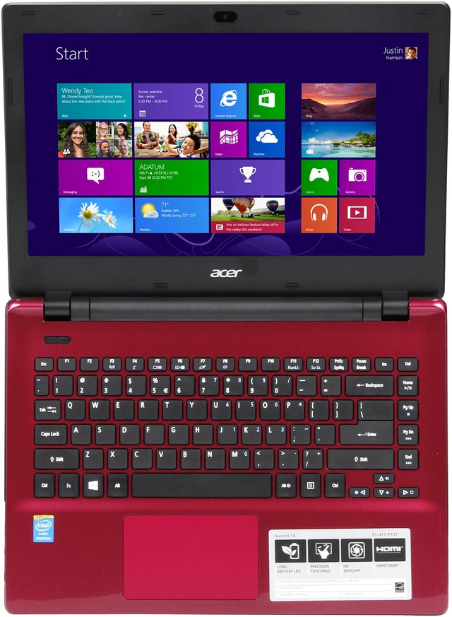 Alt view image 6 of 8 - Acer Aspire 14.0" Intel Pentium N3530 4GB Memory DDR3L Windows 8.1 64-Bit E5-411-P137