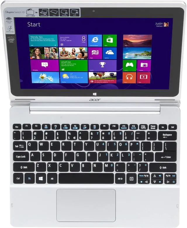 Alt view image 6 of 14 - Acer Aspire Switch 10 Tablet 2in1 - Intel Quad Core 2GB Memory 64GB 10.1" Touchscreen Windows 8.1 with Dock (SW5-011-11JE)