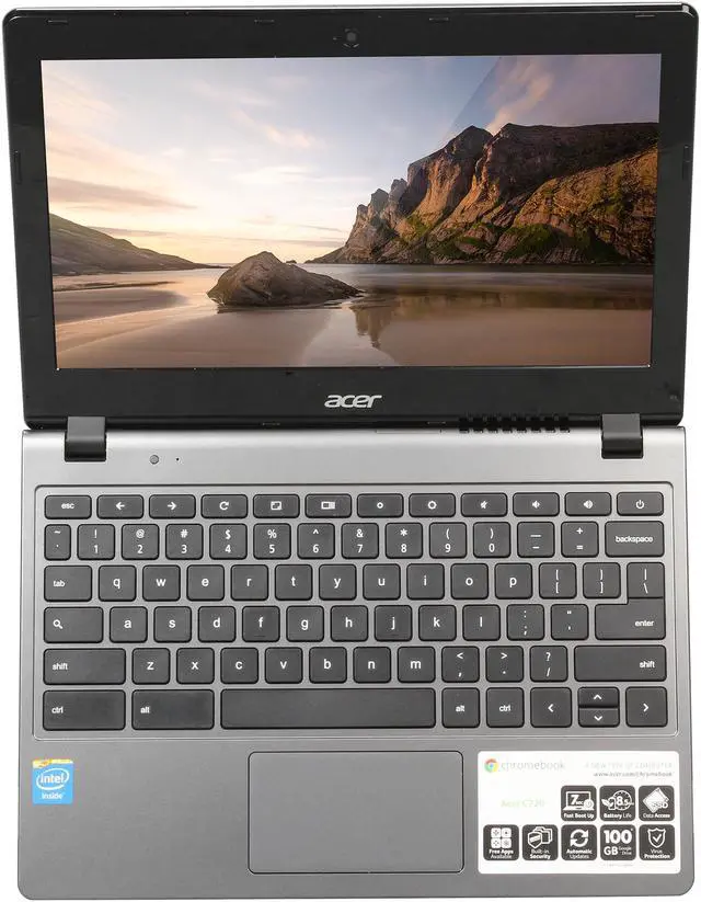 Alt view image 6 of 8 - Acer Chromebook Intel Celeron 2955U 2GB Memory 16 GB SSD 11.6" Non-Touch Screen Chrome OS C720-2827