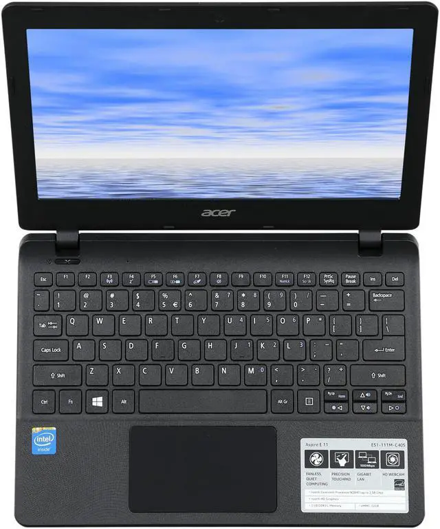 Alt view image 6 of 8 - Acer Aspire ES1-111M-C40S Notebook Intel Celeron N2840 (2.16GHz) 2GB Memory 32GB Internal Storage Intel HD Graphics 11.6"  Windows 8.1 with Bing