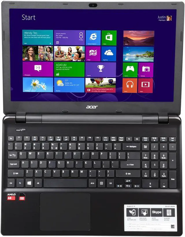 Alt view image 6 of 8 - Acer Laptop Aspire AMD A8-6410 6 GB DDR3L Memory 1TB HDD AMD Radeon R5 Series 15.6" Non-Touch Screen Windows 8.1 64-Bit E5-521-89GN