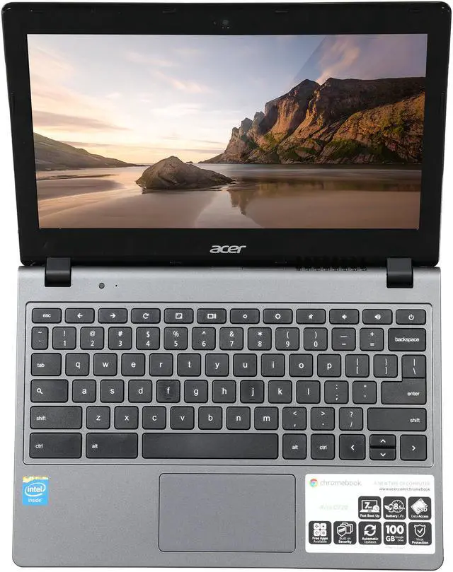 Alt view image 6 of 8 - Acer Chromebook Intel Celeron 2955U 2GB Memory 16 GB SSD 11.6" Non-Touch Screen Chrome OS C720-2848
