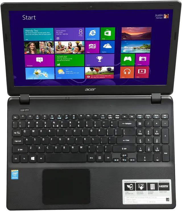 Alt view image 6 of 8 - Acer Laptop Aspire Intel Pentium N3540 4GB Memory 500GB HDD Intel HD Graphics 15.6" Non-Touch Screen Windows 8.1 ES1-512-P7TZ