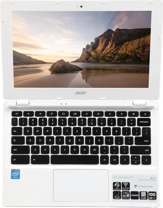 Alt view image 6 of 8 - Acer Chromebook 11 CB3-111-C4HT Intel Celeron N2840 (2.16 GHz) 2 GB Memory 16 GB SSD 11.6" Chrome OS (Manufacturer Recertified)