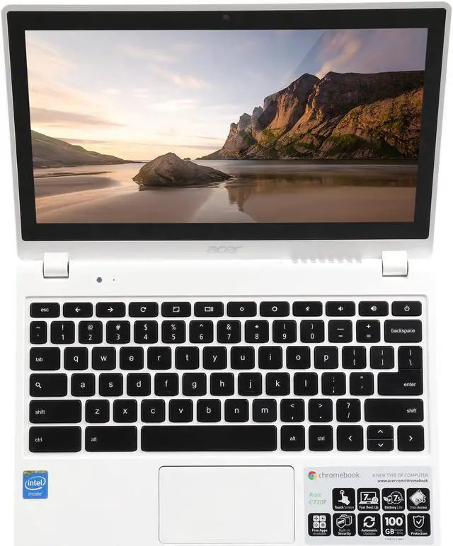 Alt view image 6 of 7 - Acer C720P-2600 Chromebook Intel Celeron 2955U (1.40 GHz) 2 GB Memory 32 GB SSD 11.6" Touchscreen Chrome OS - Certified Refurbished (Manufacturer Recertified)