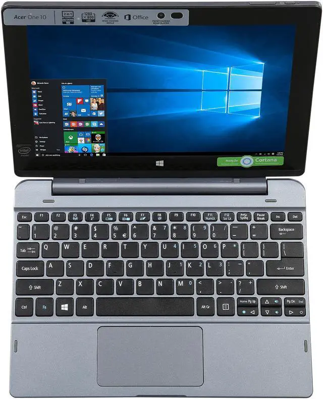 Alt view image 7 of 9 - Acer One 10 S1002-145A 2-in-1 Laptop Intel Atom Z3735F (1.33 GHz) 32 GB Flash Intel HD Graphics Shared memory 10.1" Touchscreen Windows 10 Home 32-Bit (Manufacturer Recertified)
