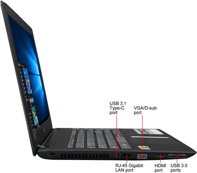 Alt view image 5 of 7 - Acer Laptop Aspire E E5-575G-55KK Intel Core i5 7th Gen 7200U (2.50 GHz) 8 GB DDR4 Memory 1 TB HDD NVIDIA GeForce 940MX 15.6" Windows 10 Home ONLY @ NEWEGG