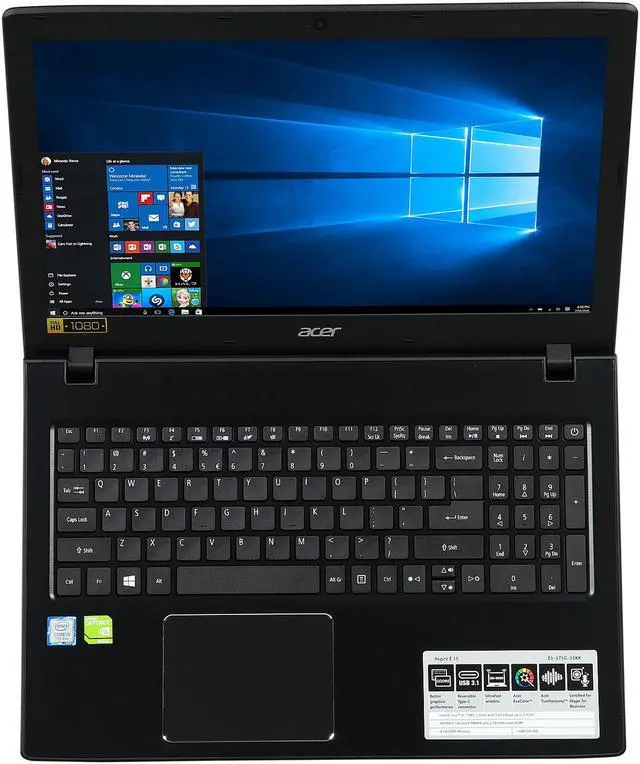 Alt view image 3 of 7 - Acer Laptop Aspire E E5-575G-55KK Intel Core i5 7th Gen 7200U (2.50 GHz) 8 GB DDR4 Memory 1 TB HDD NVIDIA GeForce 940MX 15.6" Windows 10 Home ONLY @ NEWEGG