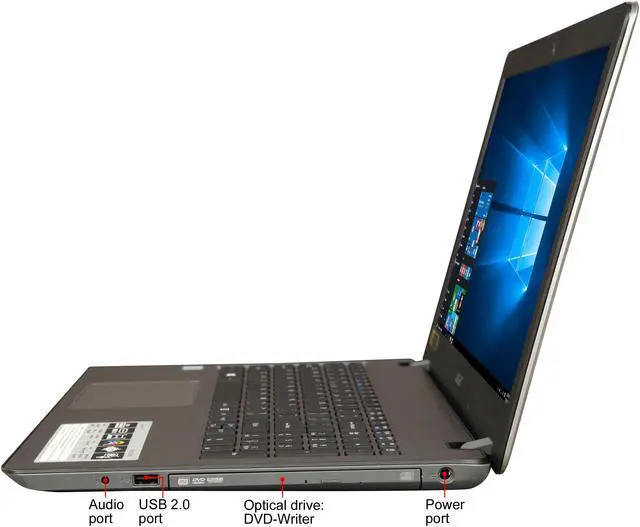 Alt view image 2 of 8 - Acer Laptop Aspire Intel Core i5-7200U 8GB Memory 256 GB SSD Intel HD Graphics 620 15.6" Non-Touch Screen Windows 10 Home F5-573-55LV