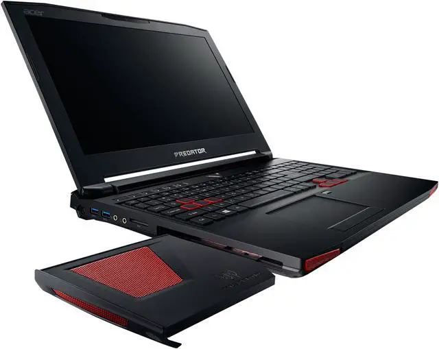 Alt view image 9 of 14 - Acer Predator G9-593-71EH Intel Core i7 7th Gen 7700HQ (2.80 GHz) NVIDIA GeForce GTX 1070 16 GB Memory 256 GB SSD (2 x 128 GB in Raid 0) 1 TB HDD 15.6" Full HD (1920 x 1080) IPS Display with NVIDIA G-SYNC Technology Windows 10 Home 64-Bit