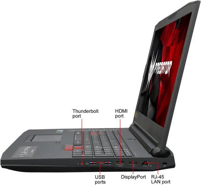 Alt view image 2 of 8 - Acer Predator 17 G9-793-79V5 Gaming Laptop Intel Core i7-7700HQ , GeForce GTX 1070, 17.3" Full HD G-SYNC, 16 GB DDR4, 1 TB HDD, 256 GB SSD, Windows 10 Home
