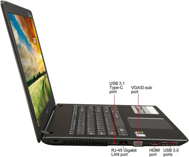 Alt view image 4 of 8 - Acer Aspire E5-575G-562T 15.6" Intel Core i5 7th Gen 7200U (2.50 GHz) NVIDIA GeForce GTX 950M 8 GB DDR4 Memory 128 GB SSD 1 TB HDD Windows 10 Home 64-Bit Gaming Laptop -- ONLY @ NEWEGG