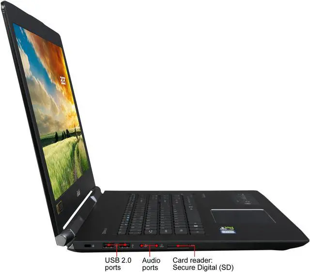 Alt view image 4 of 8 - Acer Aspire V17 Nitro - 17.3" GeForce GTX 1060 - Intel Core i7-7700HQ - 16GB Memory - 256 GB SSD - Windows 10 Home 64-Bit - Gaming Laptop - IPS (VN7-793G-709A )