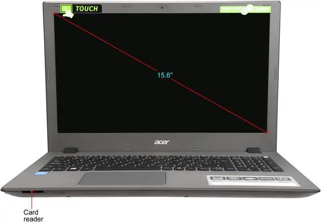 Alt view image 5 of 8 - Acer Laptop Aspire E Intel Pentium 3556U 4GB Memory 1TB HDD 15.6" Windows 10 E5-573T-P674