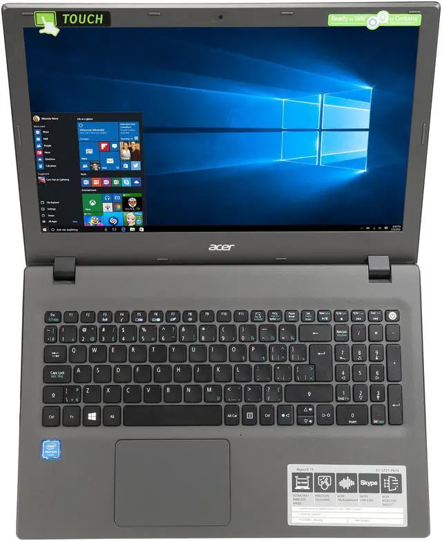 Alt view image 6 of 8 - Acer Laptop Aspire E Intel Pentium 3556U 4GB Memory 1TB HDD 15.6" Windows 10 E5-573T-P674