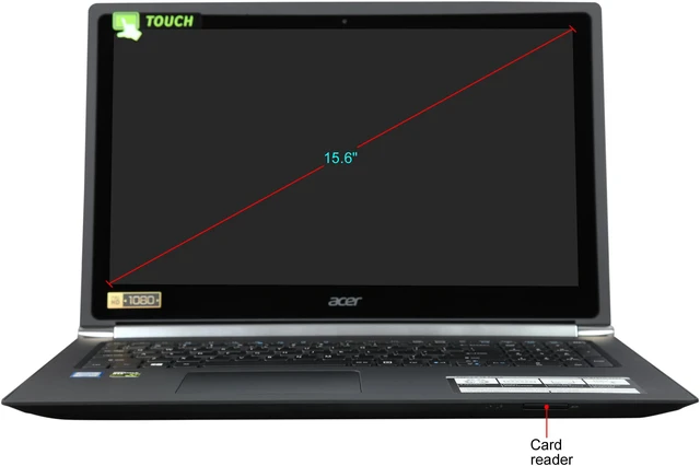 Alt view image 5 of 8 - Acer Aspire V Nitro VN7-572TG-775T 15.6" FHD Touchscreen Intel Core i7-6500U (2.50 GHz) NVIDIA GeForce GTX 950M 16 GB Memory 256 GB SSD 1 TB HDD Windows 10 Home 64-Bit Gaming Laptop