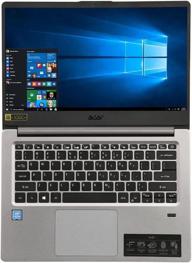 Alt view image 6 of 8 - Acer Grade A Laptop Swift 1 SF114-32-P2PK Intel Pentium Silver N5000 (1.10 GHz) 4 GB Memory 64 GB Flash Intel UHD Graphics 605 14.0"  Windows 10 S (Manufacturer Recertified)