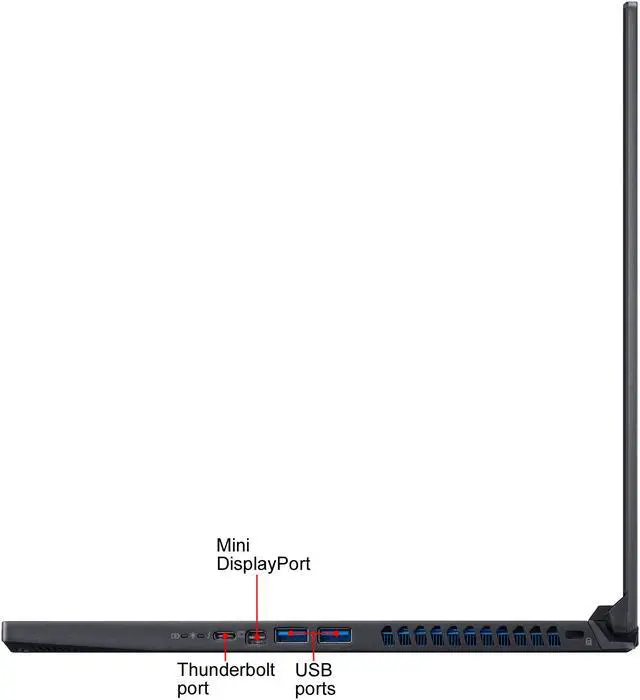 Alt view image 7 of 14 - Acer Predator Triton 500 PT515-51-71VV 15.6" 144 Hz IPS Intel Core i7 8th Gen 8750H (2.20 GHz) NVIDIA GeForce RTX 2060 16 GB Memory 512 GB SSD Windows 10 Home 64-bit Gaming Laptop