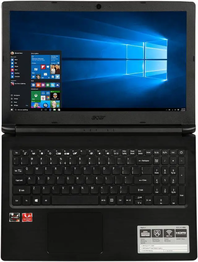 Alt view image 6 of 8 - Acer Grade A Laptop Aspire 3 AMD Ryzen 5 2500U 8GB Memory 256 GB SSD AMD Radeon Vega 8 15.6" Non-Touch Screen Windows 10 Home 64-bit A315-41-R98U