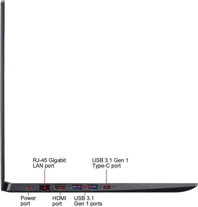 Alt view image 13 of 13 - Acer Laptop Aspire 5 A515-54G-54QQ Intel Core i5 8th Gen 8265U (1.60 GHz) 8 GB Memory 512 GB SSD NVIDIA GeForce MX250 15.6" Windows 10 Home 64-bit