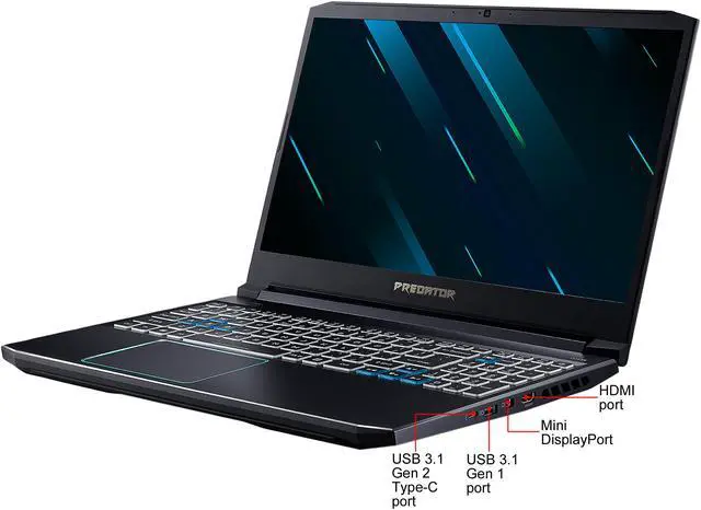 Alt view image 2 of 14 - Acer Predator Helios 300 Gaming Laptop - 15.6" 144 Hz IPS, Intel Core i7-9750H, GeForce RTX 2060, 16 GB RAM, 512 GB SSD, Windows 10 Pro (PH315-52-71RT)