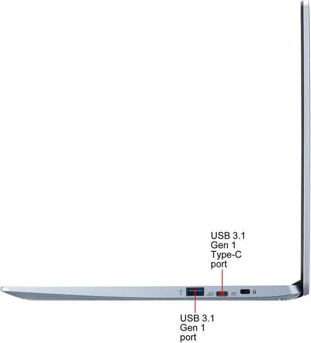 Alt view image 10 of 15 - Acer Chromebook 314 CB314-1H-C66Z Chromebook Intel Celeron N4000 (1.10 GHz) 4 GB LPDDR4 Memory 32 GB eMMC 14.0" Chrome OS