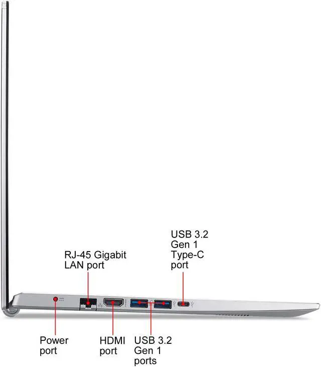 Alt view image 9 of 10 - Acer Laptop Aspire 5 Thin and Light Laptop A515-56-56DJ Intel Core i5 11th Gen 1135G7 (2.40 GHz) 8 GB Memory 512 GB NVMe SSD Intel Iris Xe Graphics 15.6" Windows 10 Home 64-bit