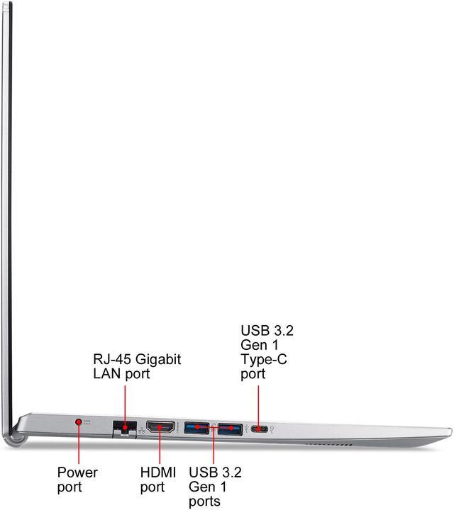 Alt view image 9 of 9 - Acer Laptop Aspire 5 Thin and Light Laptop A515-56-76J1 Intel Core i7 11th Gen 1165G7 (2.80 GHz) 12 GB Memory 512 GB NVMe SSD Intel Iris Xe Graphics 15.6" Windows 10 Home 64-bit