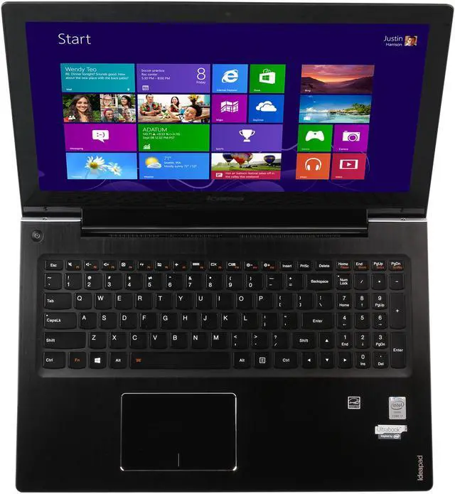 Alt view image 6 of 8 - Lenovo U530 Touch 15.6” Full HD LED Backlit Notebook Intel Core i7-4500U 1.80Ghz (3.0Ghz Turbo Boost), 8GB DDR3L, 500GB + 8GB NAND Flash Solid State Hybrid Drive, Backlit Keyboard, Windows 8.1