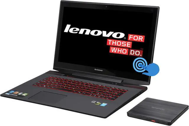 Main image of Lenovo - 17.3" NVIDIA GeForce GTX 860M - Intel Core i7-4710HQ  - 8GB Memory - 8 GB SSD - Windows 8.1 64-Bit - Gaming Laptop - (Y70 Touch (80DU0033US) )