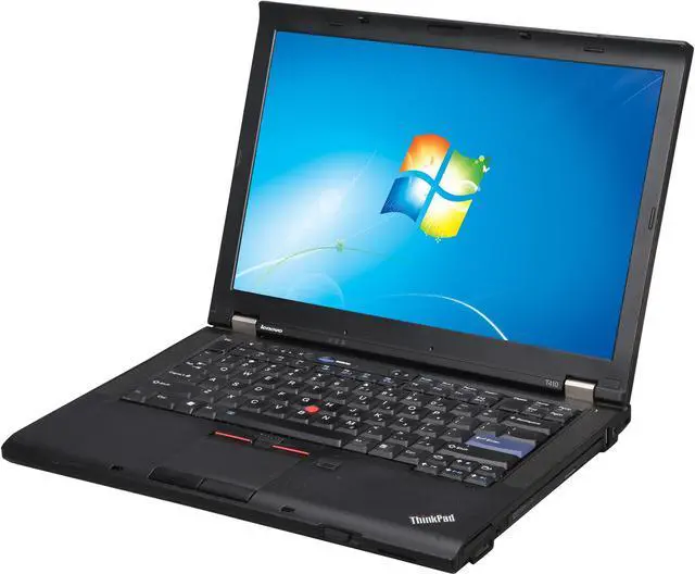 Main image of Lenovo ThinkPad T410 14.1" Black Laptop - Intel Core i5 520M 1st Gen 2.4 GHz 4GB SODIMM DDR3 SATA 2.5" 250GB DVD-RW Windows 7 Professional 64-Bit