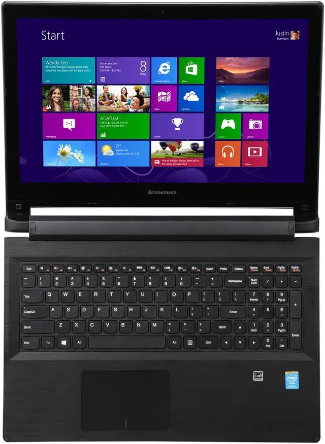 Alt view image 6 of 8 - Lenovo Flex 2 15.6" Touchscreen Notebook with Intel Core i3-4030U 1.9Ghz, 4GB RAM, 500GB HDD + 8GB SSD, Windows 8.1