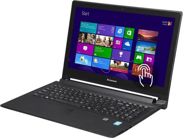 Main image of Lenovo Flex 2 15.6" Touchscreen Notebook with Intel Core i3-4030U 1.9Ghz, 4GB RAM, 500GB HDD + 8GB SSD, Windows 8.1
