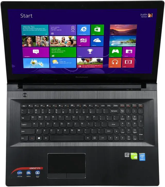 Alt view image 6 of 8 - Lenovo Z70-80 80FG0037US 17.3" LED Notebook - Intel Core i7 i7-5500U Dual-core (2 Core) 2.40 GHz - Silver, Black