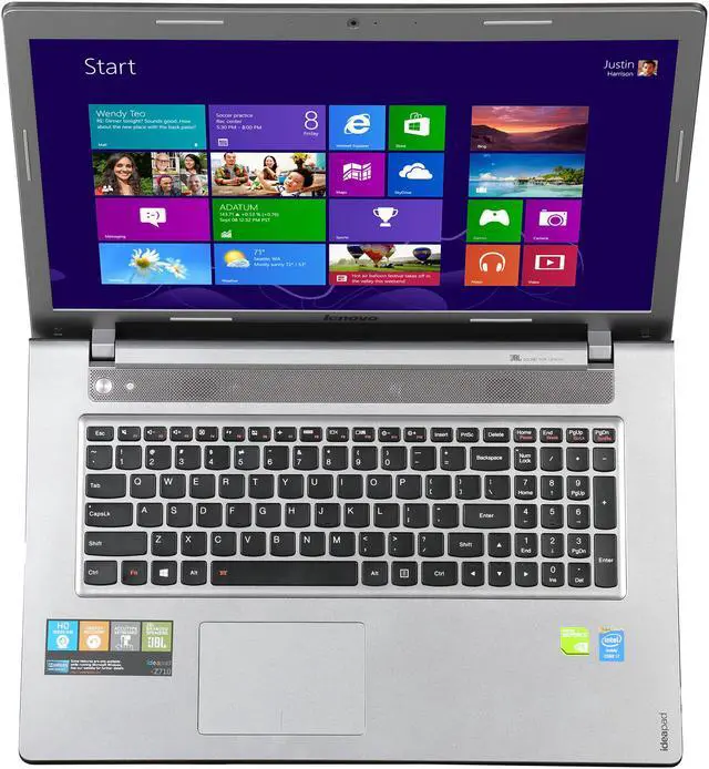 Alt view image 6 of 8 - Lenovo Z710 (59421370) 17.3” Notebook with Quad Core Intel Core i7 4710MQ 2.50GHz (3.50Ghz Turbo), 16GB Memory, 1TB HDD + 8GB SSD, NVIDIA GeForce GT 745M, Blu-Ray Ultrabay, Windows 8.1
