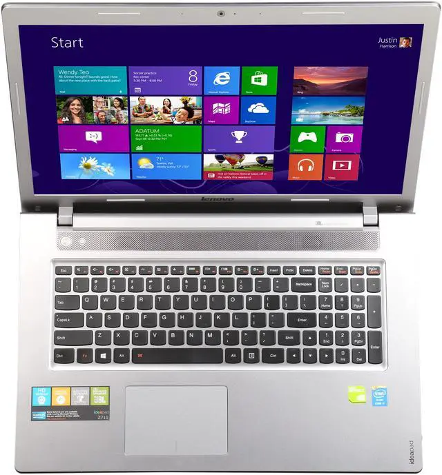 Alt view image 6 of 8 - Lenovo 17.3" Full HD Notebook with Intel Core i7-4710MQ 2.50GHz (3.50GHz Turbo), 16GB Memory, 1TB + 8GB SSHD, GeForce GT 745M, Blu-Ray Ultrabay, Windows 8.1 64 Bit