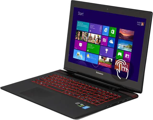 Main image of Lenovo Y50 Touch 15.6” Full HD Touchscreen Gaming Laptop with Quad Core i7-4710HQ 2.50 GHz (3.50 Ghz Turbo), 16 GB Memory, 1 TB HDD + 8 GB SSD, NVIDIA GeForce GTX 860M 4 GB, JBL Speakers, Windows 8.1