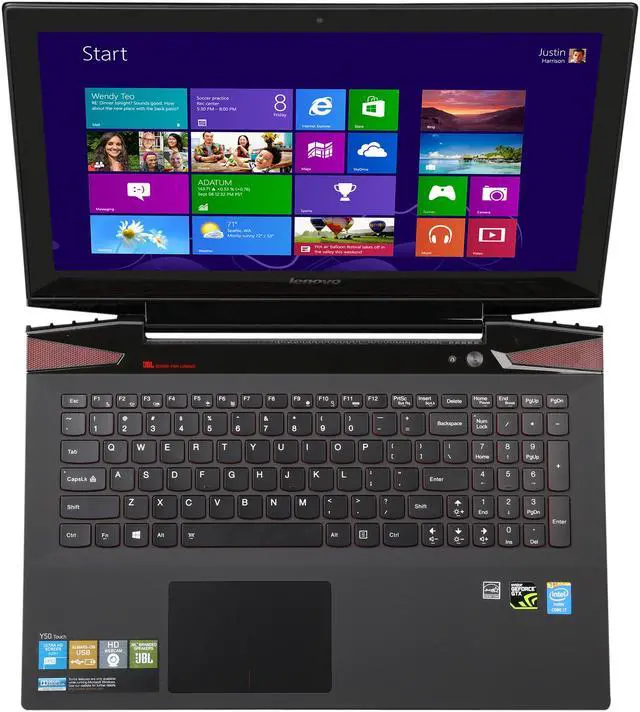 Alt view image 6 of 8 - Lenovo Laptop Y50 Touch 15.6" UHD 4K Touchscreen Gaming Laptop with Quad Core Intel Core i7-4700HQ 2.40 GHz (3.40Ghz), 16 GB Memory, 256 GB SSD, NVIDIA GeForce GTX 860M 2 GB, Windows 8.1 64-Bit
