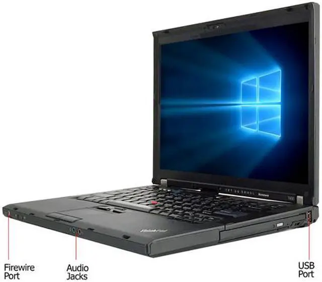 Alt view image 3 of 4 - Lenovo Grade A  Laptop T400 Intel Core 2 Duo P8400 (2.26 GHz) 4 GB Memory 160 GB HDD 14.1" Windows 7 Professional 64-Bit