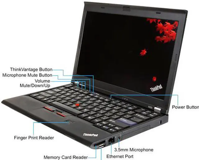 Main image of Lenovo Laptop X220 Intel Core i5 2nd Gen 2520M (2.50 GHz) 8 GB Memory 256 GB SSD 12.5" Windows 10 Pro 64-Bit