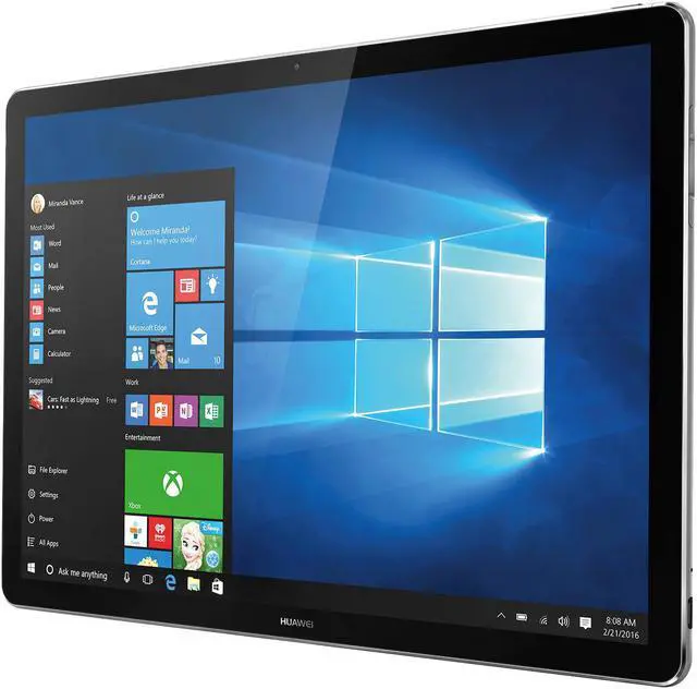 Alt view image 6 of 15 - Huawei MateBook HZ-W09 2-in-1 Tablet Intel Core M3 6Y30 (0.90 GHz) 4 GB LPDDR3 Memory 128 GB SSD 12.0" 2160 x 1440 Touchscreen Windows 10 Home 64-Bit
