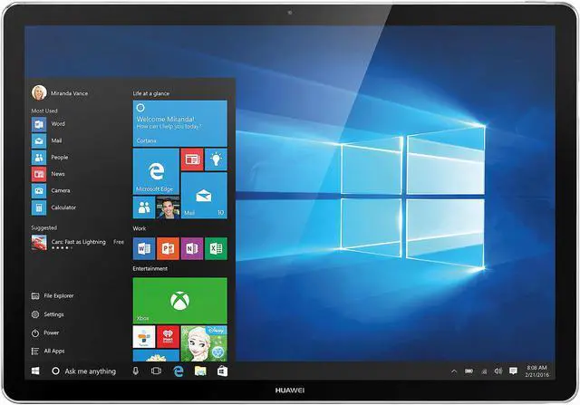 Alt view image 7 of 15 - Huawei MateBook HZ-W09 2-in-1 Tablet Intel Core M3 6Y30 (0.90 GHz) 4 GB LPDDR3 Memory 128 GB SSD 12.0" 2160 x 1440 Touchscreen Windows 10 Home 64-Bit