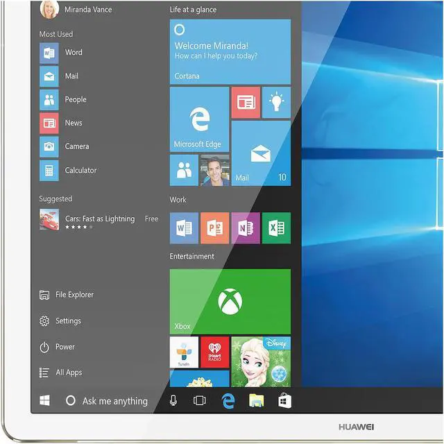 Alt view image 14 of 19 - Huawei MateBook HZ-W19 Intel Core M5 6Y54 (1.10 GHz) 8 GB Memory 512 GB SSD 12" Touchscreen 2160 x 1440 2-in-1 Laptop Windows 10 Home - Keyboard Sold Separately