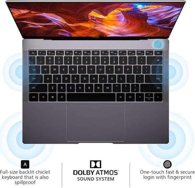 Alt view image 3 of 7 - Huawei MateBook X Pro Intel Core i7 8th Gen 8550U (1.80 GHz) 16 GB Memory 512 GB PCIe NVMe SSD NVIDIA GeForce MX150 13.9" Touchscreen Windows 10 Home 64-bit - 53010CAJ